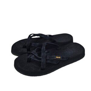 Teva Womens Flip Flop Sandals, Strappy, Black, Basic, Casual, Size 6